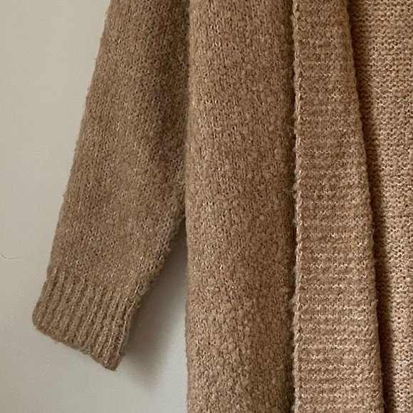 BY ANTHROPOLOGIE Lilla Longline Tan Wool Blend Knit Duster Cardigan L Coastal - Picture 9 of 12